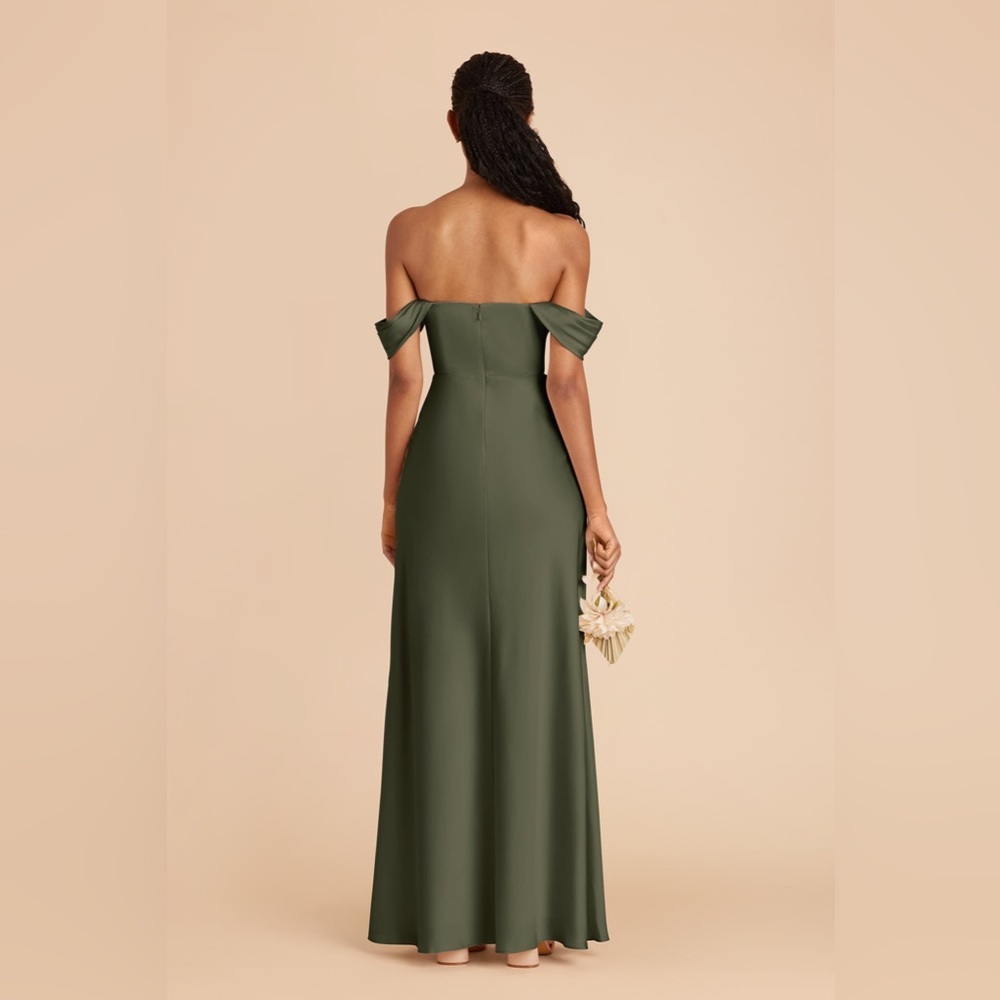 Mia Matte Satin Convertible Dress Olive - Picture 3 of 7